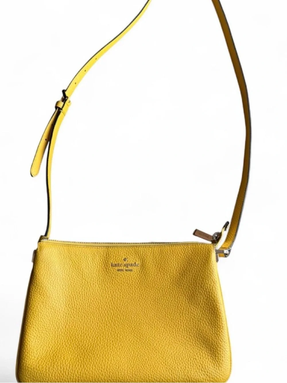 kate spade Yellow Pebbled Leather Adjustable Crossbody